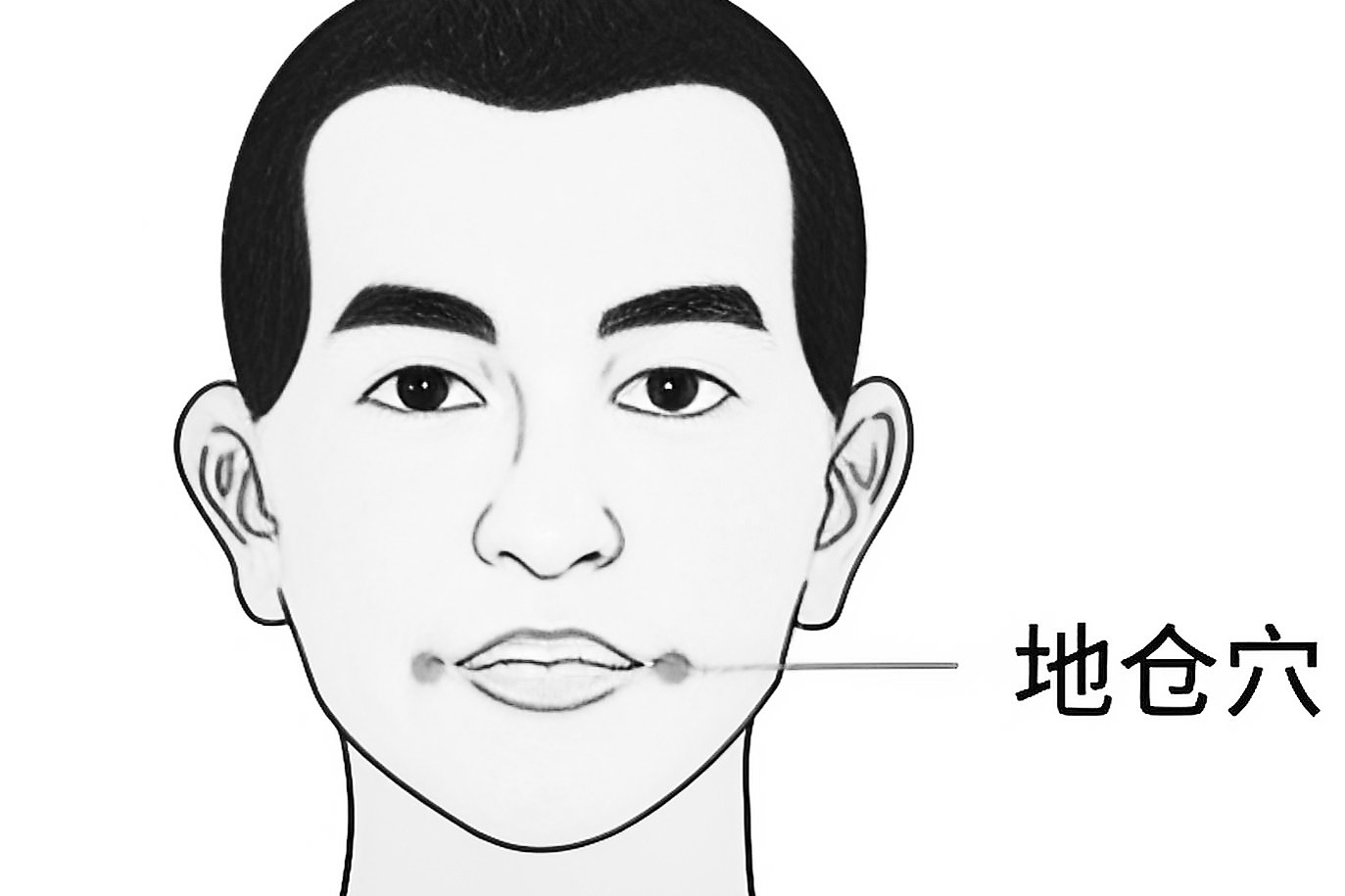 口歪、流涎 揉按地仓穴